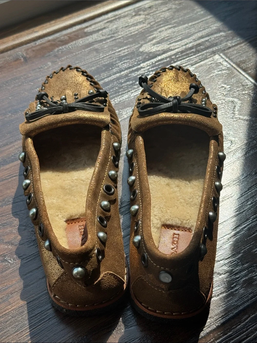 Coach brown suede